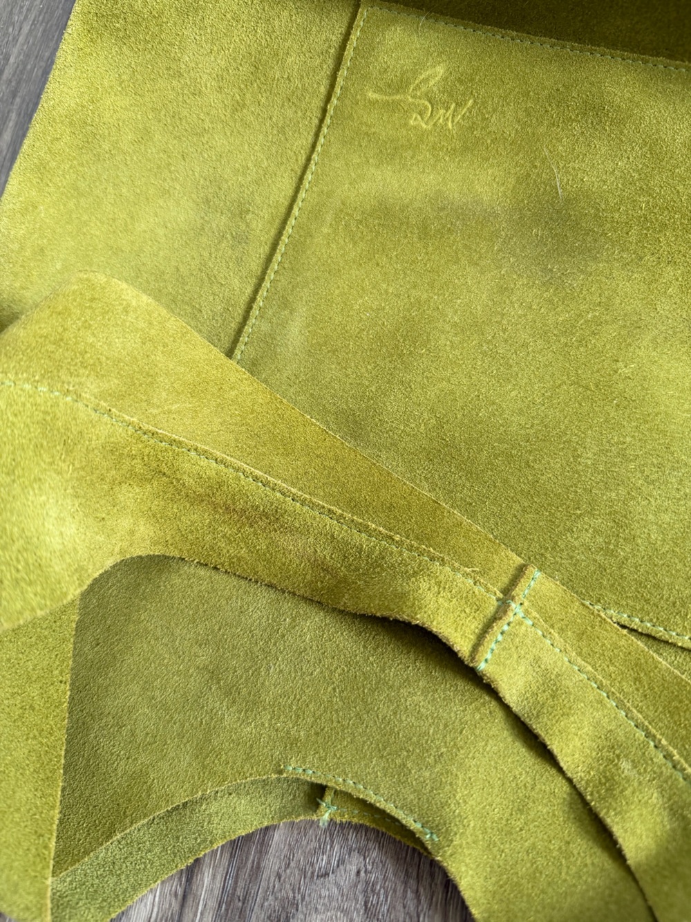 Molly G Green Suede Leather Hobo Shoulder Bag - Picture 7 of 11